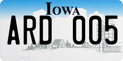 IA license plate ARD005