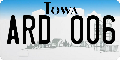 IA license plate ARD006