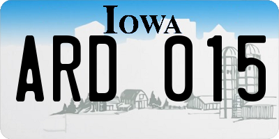 IA license plate ARD015