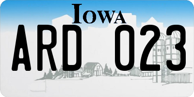 IA license plate ARD023