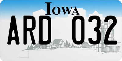IA license plate ARD032
