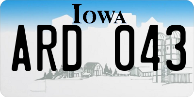 IA license plate ARD043