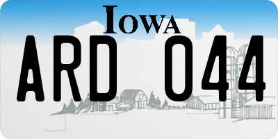 IA license plate ARD044