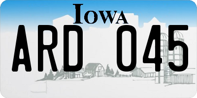 IA license plate ARD045