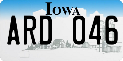 IA license plate ARD046
