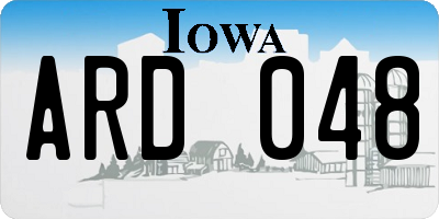IA license plate ARD048