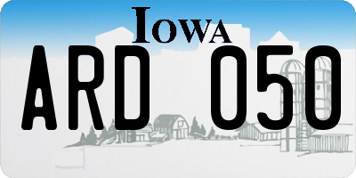 IA license plate ARD050