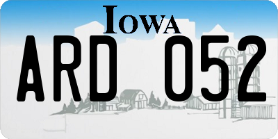 IA license plate ARD052
