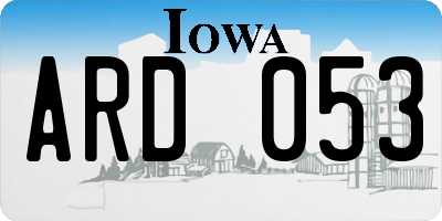 IA license plate ARD053