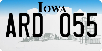 IA license plate ARD055