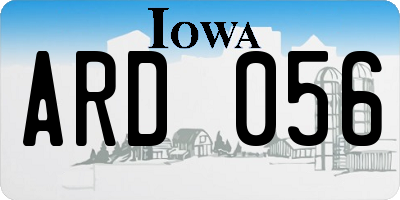 IA license plate ARD056