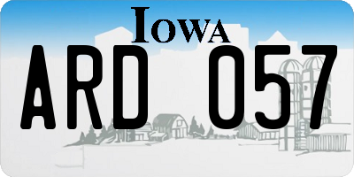 IA license plate ARD057