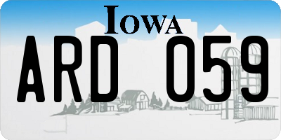 IA license plate ARD059