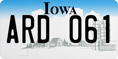 IA license plate ARD061