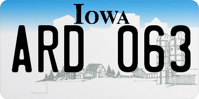 IA license plate ARD063