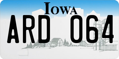 IA license plate ARD064