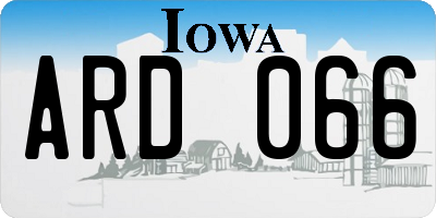 IA license plate ARD066