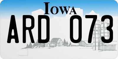 IA license plate ARD073
