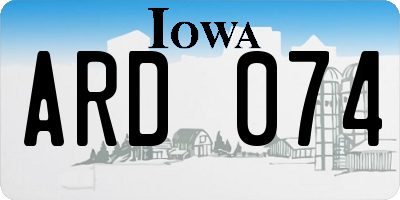 IA license plate ARD074