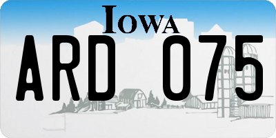 IA license plate ARD075