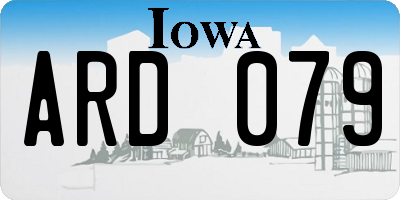 IA license plate ARD079