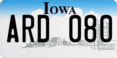 IA license plate ARD080