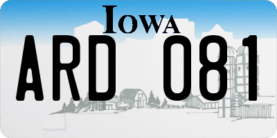 IA license plate ARD081