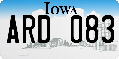 IA license plate ARD083