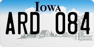 IA license plate ARD084