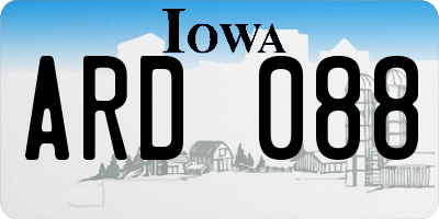 IA license plate ARD088