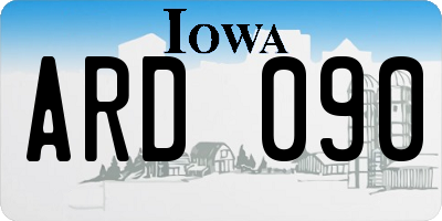 IA license plate ARD090