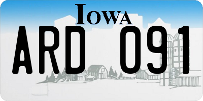 IA license plate ARD091