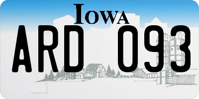 IA license plate ARD093