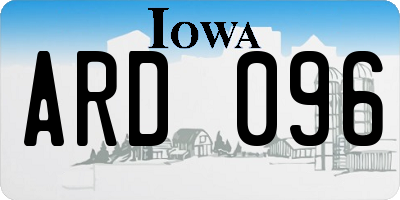 IA license plate ARD096