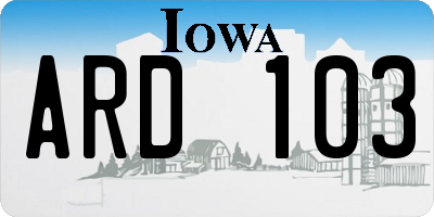 IA license plate ARD103