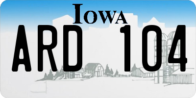 IA license plate ARD104
