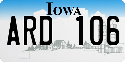 IA license plate ARD106