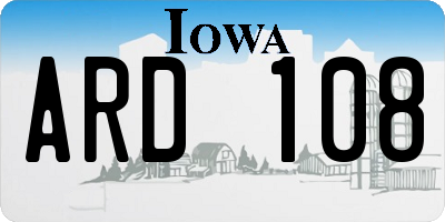 IA license plate ARD108