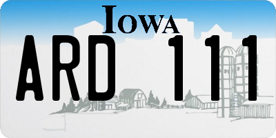 IA license plate ARD111