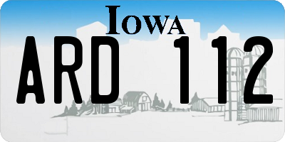 IA license plate ARD112