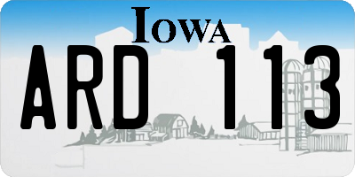 IA license plate ARD113
