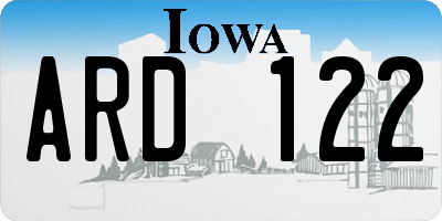 IA license plate ARD122