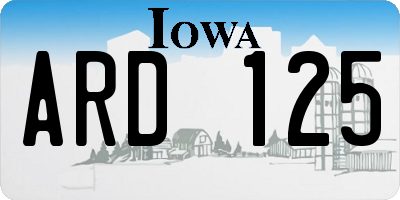 IA license plate ARD125