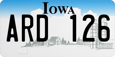 IA license plate ARD126