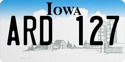 IA license plate ARD127