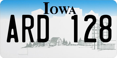 IA license plate ARD128