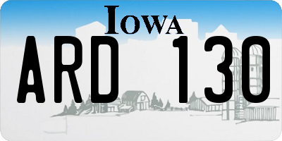 IA license plate ARD130