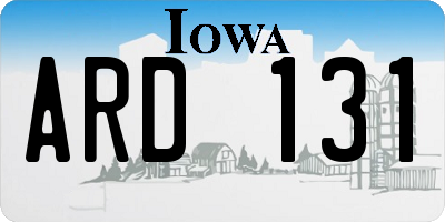 IA license plate ARD131