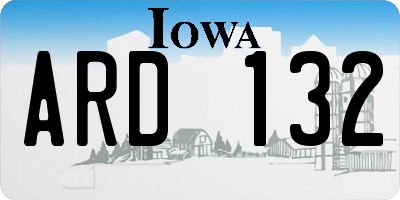 IA license plate ARD132