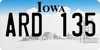 IA license plate ARD135
